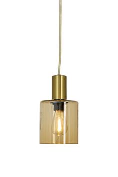 Aneta Lighting CYLINDER vinduspendel,  matt messing/ sotet,  E14, 4m ledning, støpsel og brytere (7041661268746)