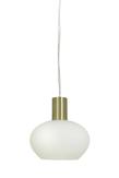 Aneta Lighting BELL vinduspendel,  matt messing/ hvit,  E14, 4m ledning, støpsel og brytere (7041661269088)