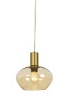 Aneta Lighting BELL vinduspendel,  matt messing/ amber,  E14, 4m ledning, støpsel og brytere (7041661269095)