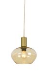Aneta Lighting BELL vinduspendel,  matt messing/ amber,  E14, 4m ledning, støpsel og brytere (7041661269095)