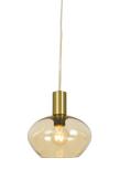 Aneta Lighting BELL vinduspendel,  matt messing/ amber,  E14, 4m ledning, støpsel og brytere (7041661269095)