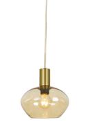 Aneta Lighting BELL vinduspendel, matt messing/amber, E14, 4m ledning, støpsel og brytere