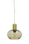 Aneta Lighting BELL vinduspendel,  matt messing/ amber,  E14, 4m ledning, støpsel og brytere (7041661269095)