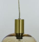 Aneta Lighting BELL vinduspendel,  matt messing/ amber,  E14, 4m ledning, støpsel og brytere (7041661269095)