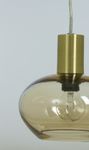Aneta Lighting BELL vinduspendel,  matt messing/ amber,  E14, 4m ledning, støpsel og brytere (7041661269095)