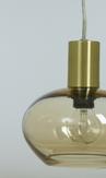 Aneta Lighting BELL vinduspendel,  matt messing/ amber,  E14, 4m ledning, støpsel og brytere (7041661269095)