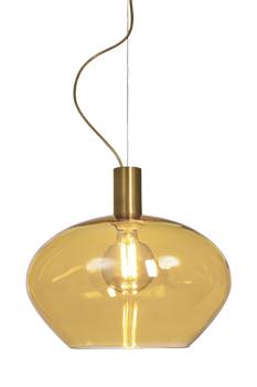 Aneta Lighting BELL taklampe 35cm, matt messing/ amber,  E27 (7041661269736)