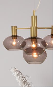 Aneta Lighting BELL taklampe 4-lys, matt messing/ sotet,  4 x E14 (7041661271005)