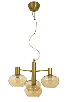 Aneta Lighting BELL taklampe 4-lys, matt messing/amber, 4 x E14