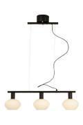 Aneta Lighting BELL taklampe 3-lys rak, svart/hvit, 3 x E14