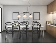 Aneta Lighting BELL taklampe 3-lys rak, svart/ hvit,  3 x E14 (7041661271654)