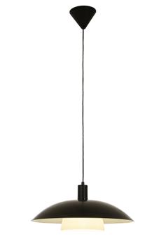 Aneta Lighting ALFA taklampe, svart, E27, ringer i krom og matt messing inkl. (7041661271111)