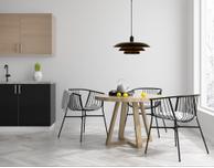 Aneta Lighting EPSILON taklampe, svart, E27detaljer i både krom og matt messing følger med (7041661271180)