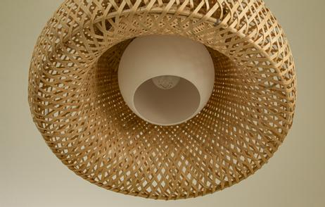 Aneta Lighting MALACCA taklampe 38cm, natur, flettet bambus, E27 (7041661271630)