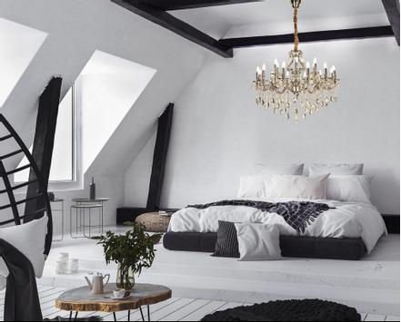 Aneta Lighting WINDSOR takkrone 18-arm, silver, 18x40W E14 (7392986781633)