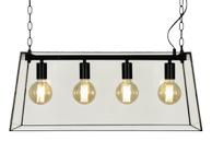 Aneta Lighting DIPLOMAT taklampe lang, svart/ klar,  lang, 4 x E27 (7392986775908)