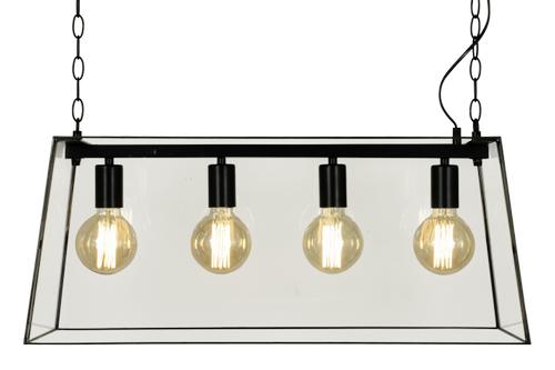 Aneta Lighting DIPLOMAT taklampe lang, svart/ klar,  lang, 4 x E27 (7392986775908)