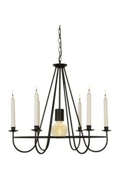 Aneta Lighting KRONOBERG takkrone, svart, med ljushållare (7392986775496)