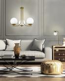 Aneta Lighting ORFEUS taklampa, matt mässing, opalglass (7392986774918)