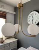 Aneta Lighting ORFEUS taklampa, matt mässing, opalglass (7392986774918)