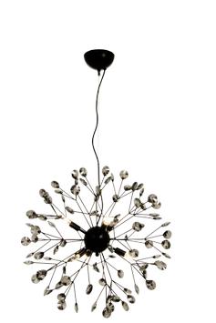 Aneta Lighting VIVA taklampe, svart, med røyk kristall (7392986771559)