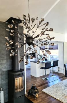 Aneta Lighting VIVA taklampe, svart, med røyk kristall (7392986771559)