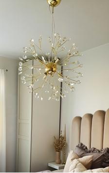 Aneta Lighting VIVA taklampe, messing, med krystall (7392986775410)