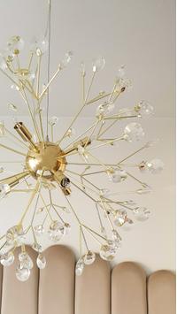 Aneta Lighting VIVA taklampe, messing, med krystall (7392986775410)