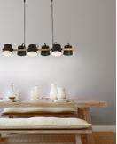 Aneta Lighting ESPRESSO taklampe 6-lys, svart/tre (7392986775229)