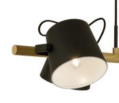 Aneta Lighting ESPRESSO taklampe 6-lys, svart/tre (7392986775229)