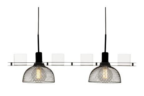Aneta Lighting TIMJAN taklampe, svart, 2x E27, med glasskopper (7392986773683)