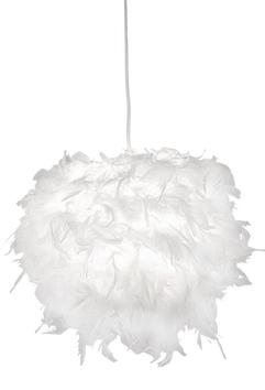 Aneta Lighting BOA taklampe, 25 cm, hvit, fjær