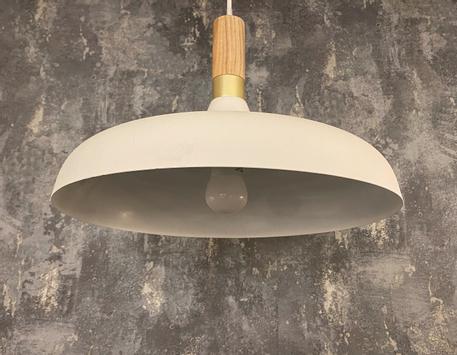 Aneta Lighting SENSE taklampe, hvit/tre, E27 (7392986772174)