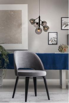 Aneta Lighting ATOM taklampe 5-lys, svart/røk (7392986771672)