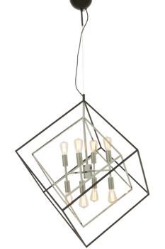 Aneta Lighting CUBES taklampe stor, svart/ krom,  8 x E14 (7392986771627)