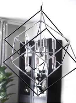 Aneta Lighting CUBES taklampe stor, svart/ krom,  8 x E14 (7392986771627)
