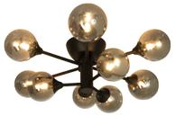 Aneta Lighting COSMOS plafond krokopph.,  svart/ sotet,  9xG9 (7041661267701)
