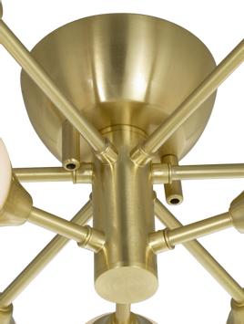 Aneta Lighting COSMOS plafond krokopph.,  matt messing/ hvit,  9xG9 (7041661267718)