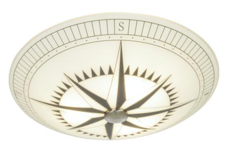 Aneta Lighting KOMPASS plafond 50cm, hvit/ svart/ stål,  3 x E27 (7041661269965)