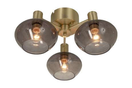 Aneta Lighting BELL plafond 3-lys, matt messing/ sotet,  3xE14 (7041661270947)