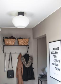 Aneta Lighting BELL plafond stor, svart/ hvit,  E27 (7041661270886)