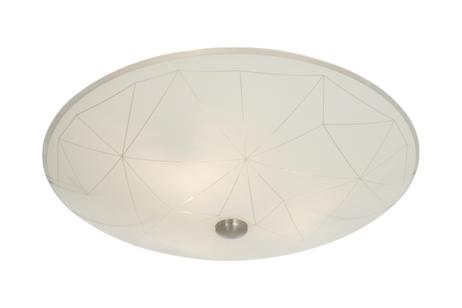 Aneta Lighting SEKTOR plafond 42 cm, hvit/ stål,  Ø42 cm (7392986772617)