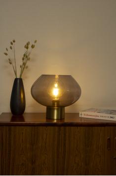 Aneta Lighting BELL bordlampe stor, matt messing/ sotet,  E27 (7041661271029)