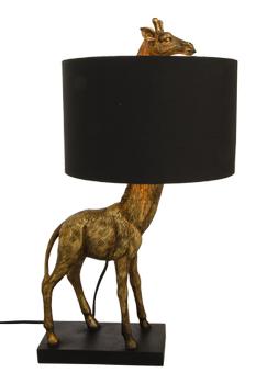 Aneta Lighting AFFE bordlampe,  gull/ svart,  Inkl. svart tekstilskjerm med gull innside (7041661271593)