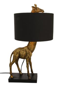 Aneta Lighting AFFE bordlampe, gull/svart, Inkl. svart tekstilskjerm med gull innside