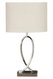 Aneta Lighting POSH bordlampe,  krom/ hvit,  inkl. vit skjerm (7392986776752)
