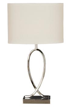 Aneta Lighting POSH bordlampe,  krom/ hvit,  inkl. vit skjerm (7392986776752)