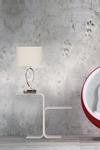 Aneta Lighting POSH bordlampe,  krom/ hvit,  inkl. vit skjerm (7392986776752)