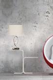 Aneta Lighting POSH bordlampe,  krom/ hvit,  inkl. vit skjerm (7392986776752)