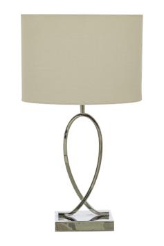 Aneta Lighting POSH bordlampe,  krom/ hvit,  inkl. vit skjerm (7392986776752)